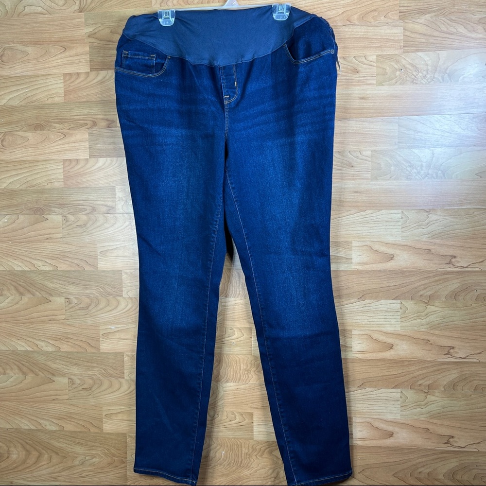 Old Navy Maternity Skinny Full Panel Jeans in Dark Blue Wash Size 18 Long